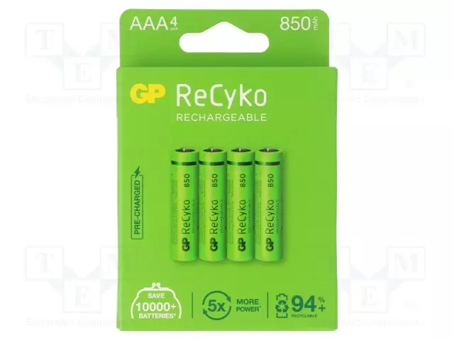 AKKU: NI-MH - AAA,R3 - 1,2V - 850MAH - RECYKO - KUPLAPAKKAUS - READY2USE - Akut - ACCU-85AAAHCE-EB4 - 1