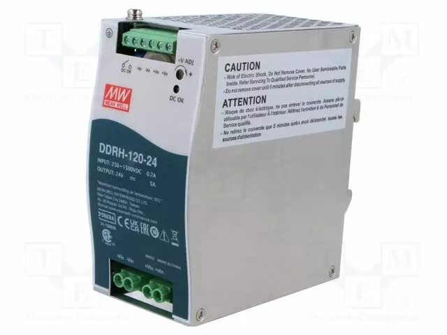 DC/DC MUUNNIN - 120W - TULOJÄNNITE 250÷1500VDC - LÄHTÖJÄNNITE 24VDC - ILÄH: 5A - 4KV - DC/DC muuntimet - DDRH-120-24 - 1