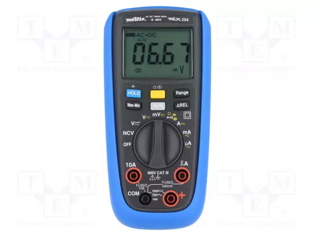 YLEISMITTARI - LCD - (6000) - TRUE RMS - 10HZ,100HZ,1KHZ - Digitaaliyleismittarit - MTX204 - 1