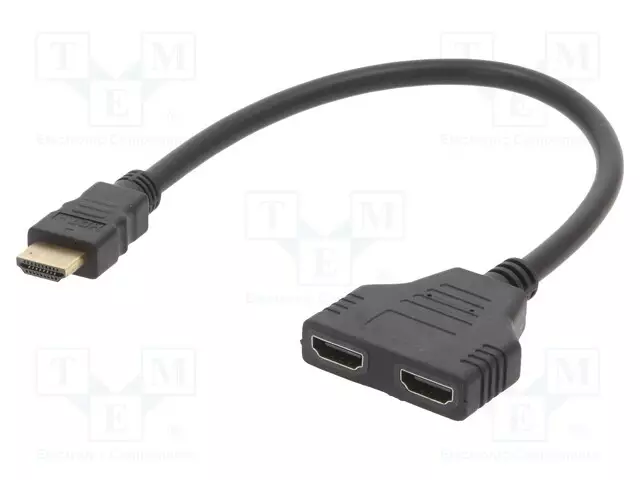 HAAROITIN - PASSIIVI - MUSTA - TULO: HDMI-PISTOKE - MUSTA - HDMI, DVI, DisplayPort johdot - DSP-2PH4-04 - 1