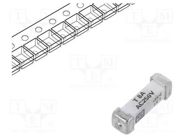 KERAAMINEN - 8A - 250VAC - 125VDC - 3X10,1MM - SMD UMT sulakkeet - hitaat - 3403.0175.24 - 1