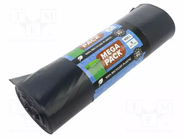 JÄTESÄKIT - LDPE - MUSTA - 400L - 8KPL - MEGA PACK - Pakkaaminen ja suojaus - SOLID-5924 - 1