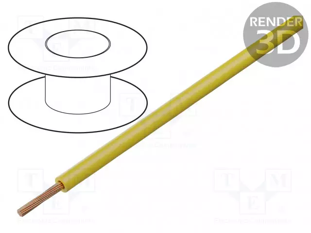 JOHTO - FLEXIPLAST-E - 1X0,15MM2 - CU - KELTAINEN - 500V - 4A - Mittausjohdot - 60.7170-24 - 1