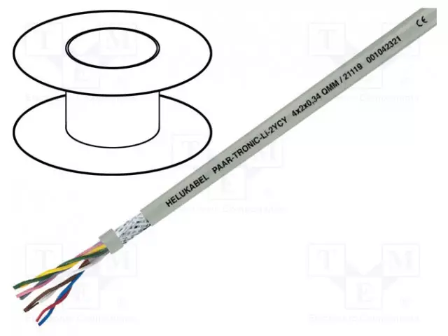 JOHTO - PAAR-TRONIC LI-2YCY - 2X2X0,34MM2 - PE - HARMAA - 250V - CPR: ECA - Suojatut moninapakaapelit - LI-2YCY2X2X0.34 - 1