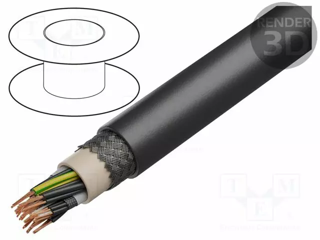 JOHTO: SERVOMOOTTOREITA VARTEN - MUSTA - CU - -25÷80°C - PUR - Suojaamattomat ohjaimien kaapelit - CFSPECIAL.792.014 - 1