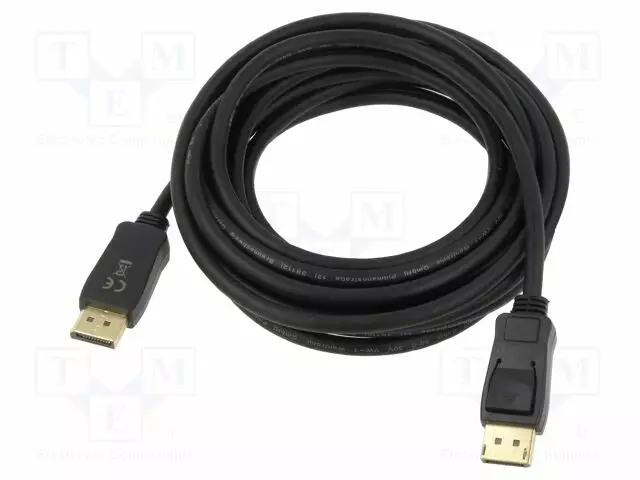 KAAPELI - DISPLAYPORT-PISTOKE,MOLEMMIN PUOLIN - PVC - 5M - MUSTA - HDMI, DVI, DisplayPort johdot - GOOBAY-61714 - 1