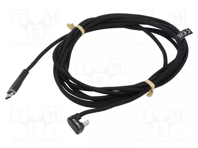 KAAPELI - USB 2.0 - USB C PISTOKE,USB C KULMALIITIN - 3M - MUSTA - USB kaapelit ja adapterit - CU0194 - 1