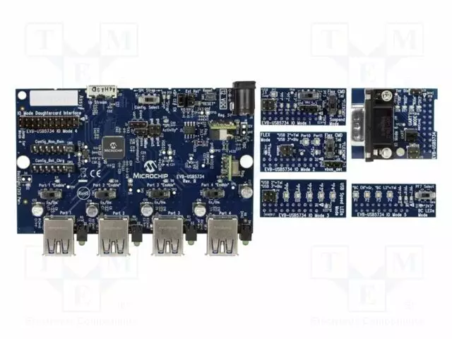 KEHITYSALUSTA - MICROCHIP - USB KYTKIN - KOMPONENTIT: USB5734 - Microchip kehityspaketit - EVB-USB5734 - 1