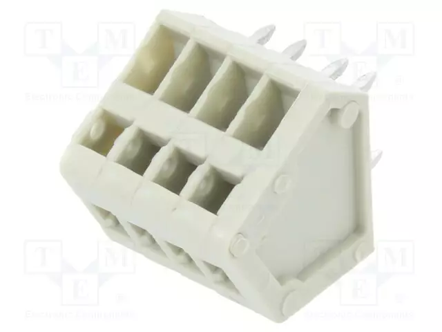 LIITIN: KYTKENTÄRIMA PIIRILEVYLLE - PURISTUS - 9A - 130V - KULMA - Riviliittimet piirilevylle - AK31914 - 1