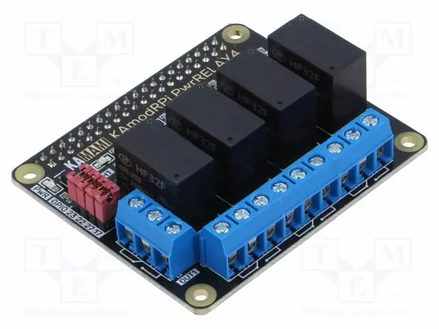 LAAJENNUSLEVY - RELE - Embedded järjestelmien lisätarvikkeet - KAMODRPI-PWRRELAY4 - 1