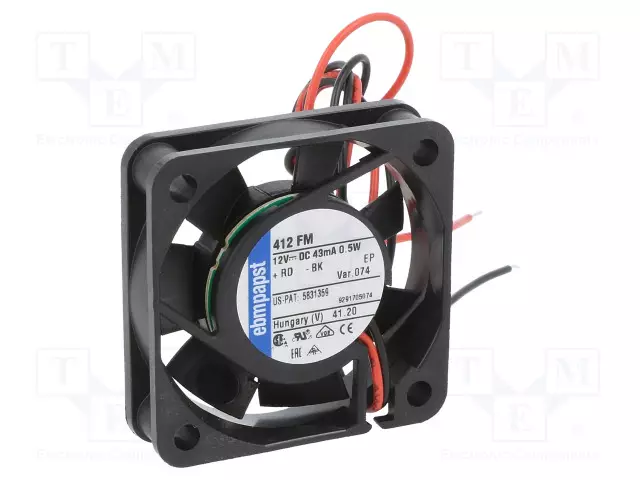 LAITETUULETIN - DC - 12VDC - 40X40X10MM - 6M3/H - 17DBA - LIUKU - DC 12V tuulettimet - 412FM-074 - 1