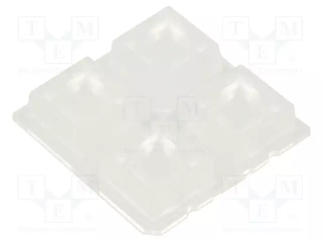 LED-LINSSI - NELIÖMAINEN - LÄPINÄKYVÄ - H: 10MM - ULK.KOOT: 50X50MM - Linssit LEDeille - C14724 - 1