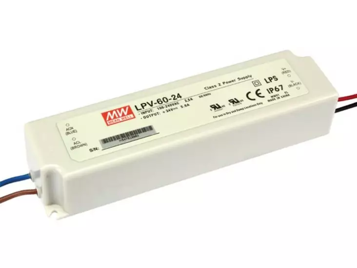 LED HAKKURITEHOLÄHDE VAKIOJÄNNITE - 60W - 24VDC - LED teholähteet - LPV-60-24 - 1