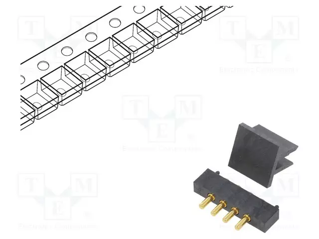 LIITIN: POGO PIN - PIN: 4 - SMT - HMIN: 7,5MM - HMAX: 6,2MM - Erikoisliittimet - 303B-443118-254-04 - 1