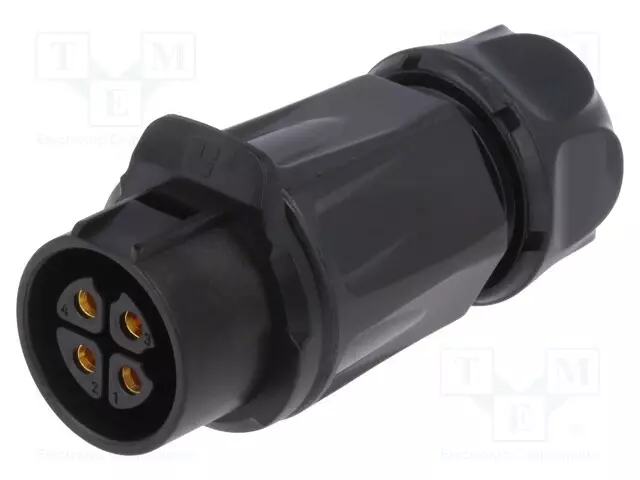 LIITIN: PYÖREÄT - PISTOKE - KOKO 20 - 02 - NAARAS - PIN: 4 - 500V - KULLATTU - Erikoisliittimet - 0262-04 - 1