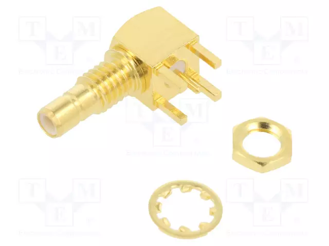 LIITIN: SMB - PISTORASIA - UROS - 90° KULMA - 50OHM - THT - PTFE - SMA, SMB, SMC liittimet - 142184 - 1