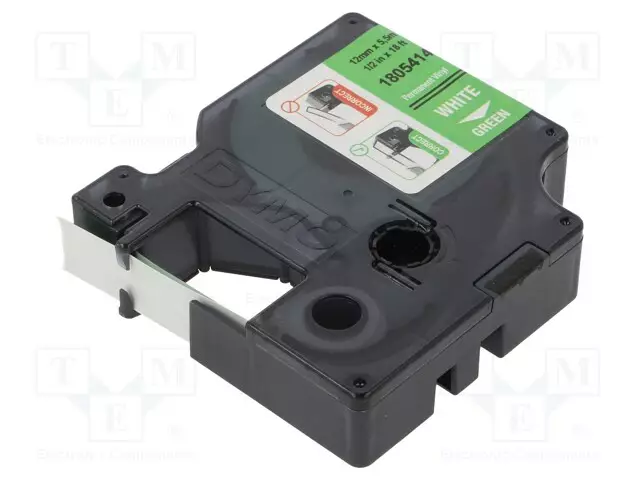 NAUHA - 12MM - 5,5M - VIHREÄ - MERKIN VÄRI: VALKEA - Tarratulostimet ja merkitsijät - DYMO.1805414 - 1