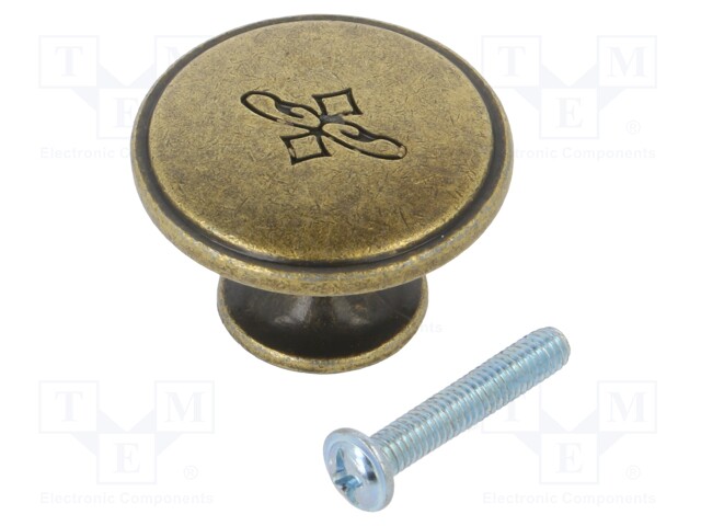 KNOB - Ø: 23MM - H: 21MM - ZAMAK - OLBIA - PLATING: GALVANIZED - FURNITURE - Sormiruuvit ja nupit - GTV-GZ-OLBIA-1-04 - 1
