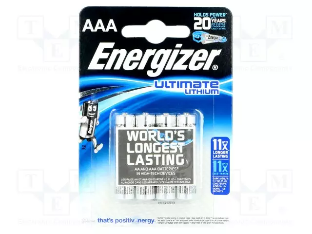 PARISTO: LITIUM - AAA - 1,5V - 1200MAH - EI-UUDELLEENLADATTAVA - 4KPL - Alkaliparistot - BAT-FR03EGL-B4 - 1