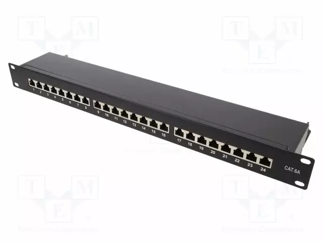 PATCH PANEL - RACK - MUSTA - RJ45-PISTORASIA X24 - RACK 19" - 19" - Tietokonetarvikkeet - muut - GOOBAY-90854 - 1