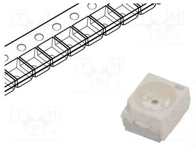 LED - ORANSSI - SMD - 3528,PLCC2 - 380÷755MLM - 112÷280MCD - 3,4X3X2,1MM - Pintaliitos LED - LO-T676-R1S2-24 - 1