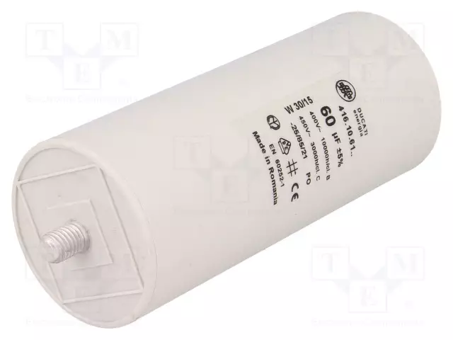 POLYPROPYLEENIKONDENSAATTORI - MOOTTOREIHIN, TYÖHÖN - 60UF - Moottorikondensaattorit - 4.16.10.61.64 - 1