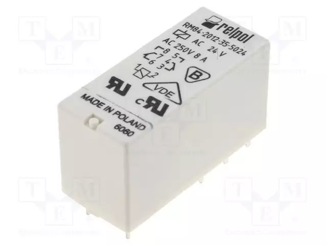 RELE - DPDT - UKELAN: 24VAC - 8A - 8A/250VAC - RM84 - Pienoisreleet - RM84-2012-35-5024 - 1
