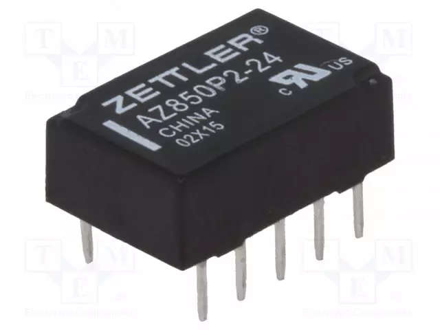 RELE - DPDT - UKELAN: 24VDC - 1A - 0,5A/125VAC - PCB - Pienoisreleet - AZ850P2-24 - 1