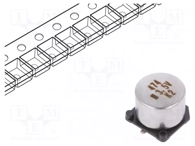 SUPERKONDENSAATTORI - SMD - 0,47F - 3,5VDC - -20÷80% - Ø10,5X8,5MM - Superkondensaattorit - FC0V474ZFTBR24 - 1