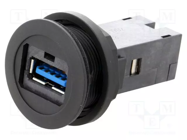 USB-PISTORASIA - 22MM - HAR-PORT - Ø22,3MM - IP20 - MUSTA - USB 3.0 A/A - Taulukytkimien lisävarusteet - 09454521904 - 1