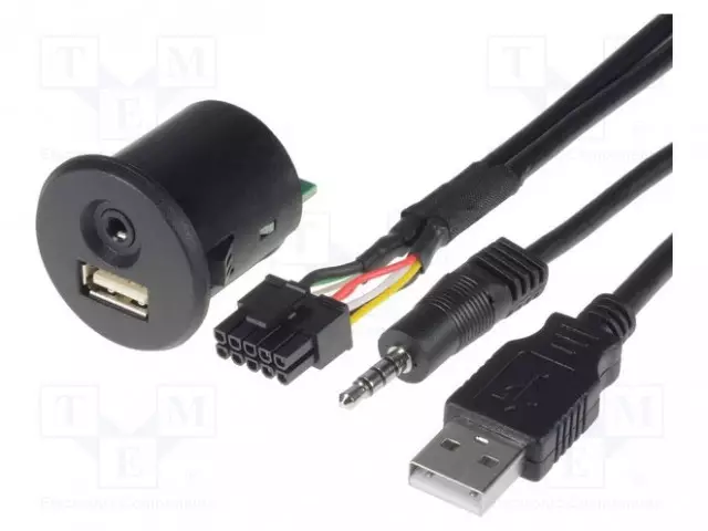 USB/AUX-ADAPTERI - FIAT PUNTO 2005-> - 0,9M - Autopistokelaturit ja virtalähteet - C0004 - 1