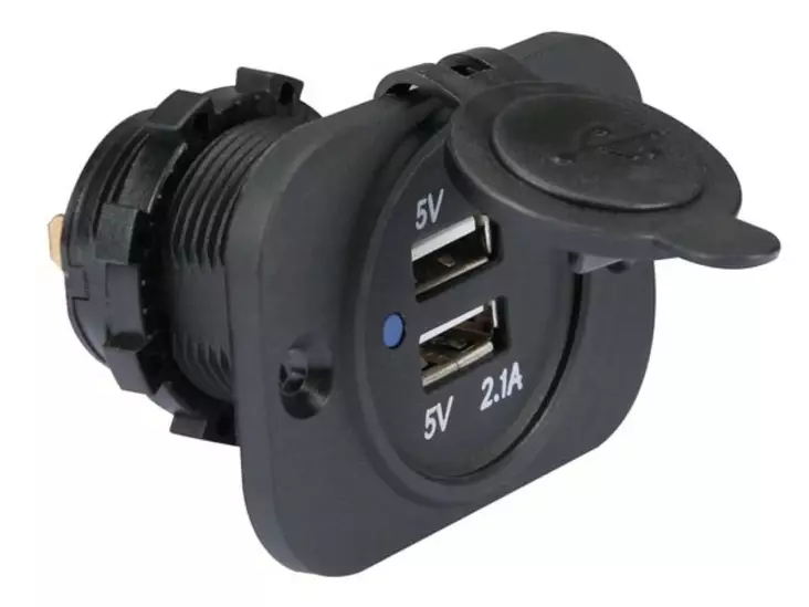 USB RUNKOLIITIN 5V-2.4A PANEELIASENNETTAVA - USB liittimet - CC094 - 1