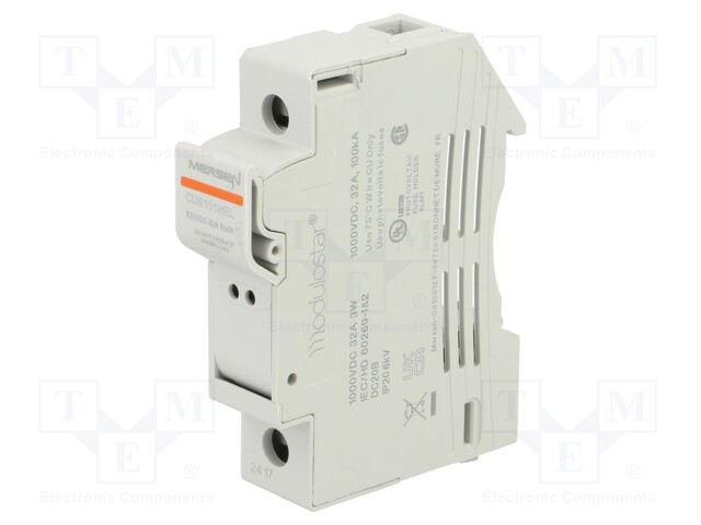 VAROKEPESÄ - 10X38MM - DIN-KISKOLLE - 1KV - NAVAT: 1 - Sulakepitimet - K1062724 - 1