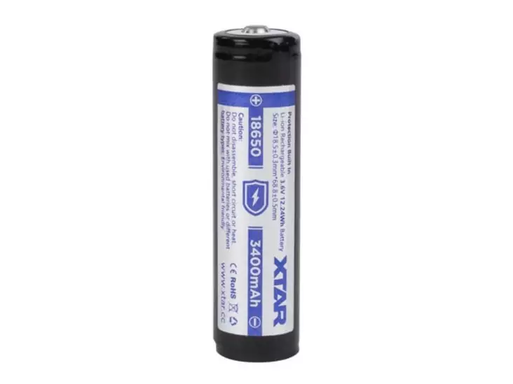 XTAR LITHIUM-ION AKKU 3.6 V - 3400 mAh - 18650 - Litiumparistot - ICR18650-34 - 1