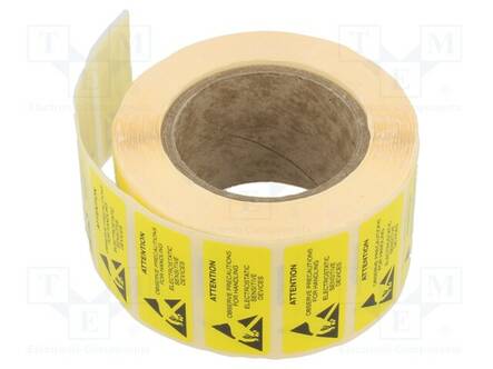 ITSELIIMAUTUVA ETIKETTI - ESD - 16X40MM - 1000KPL - KELTAINEN - ESD teipit ja etiketit - SCS-242105 - 1