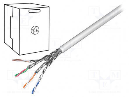 JOHTO - S/FTP - 4X2X27AWG - 6 - LANKA - CCA - PVC - HARMAA ØJOH: 6,3MM - ATK-kaapelit - SFTP6-FCCA-305 - 1