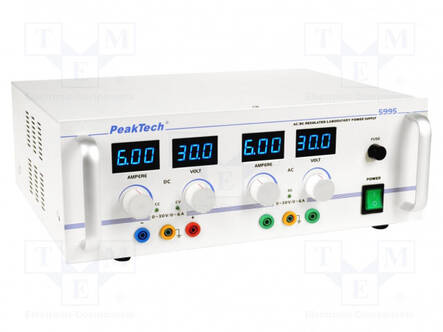 LABORATORY POWER SUPPLY: STANDARD - 0÷30VDC - 0÷30VAC - 0÷6A - Laboratorioteholähteet - PKT-P5995 - 1