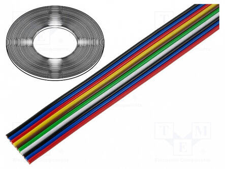 LATTAKAAPELI - 10X0,35MM2 - CU - SUOJAAMATON - PVC - 500V - Moniväriset nauhakaapelit - TLWY100.35 - 1