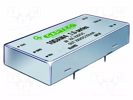 DC/DC MUUNNIN - 10W - TULOJÄNNITE 18÷72VDC - LÄHTÖJÄNNITE 12VDC - ULÄH2: -12VDC - THT - DC/DC muuntimet - 10DAW4-4812D1.5 - 1