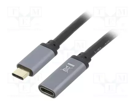 KAAPELI - USB 3.2 - USB C RASIA,USB C PISTOKE - 0,5M - MUSTA - USB kaapelit ja adapterit - CUA0105 - 1
