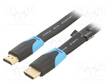KAAPELI - HDMI-PISTOKE,MOLEMMIN PUOLIN - PVC - HDMI 2.0 - 0,75M - HDMI, DVI, DisplayPort johdot - VAA-B02-L075 - 1