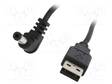 KAAPELI - USB A PISTOKE,DC 5,5/2,5 LIITIN - KULMA - MUSTA - 0,5M - DC virtakaapelit - USB-DC5.52.5-0.5 - 2