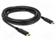 KAAPELI - USB 2.0 - USB C PISTOKE,MOLEMMIN PUOLIN - 3M - MUSTA - 5A - USB kaapelit ja adapterit - DELOCK-83325 - 1