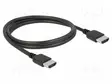 KAAPELI - HDMI-PISTOKE,MOLEMMIN PUOLIN - PIT: 1M - MUSTA - 34AWG - HDMI, DVI, DisplayPort johdot - DELOCK-85215 - 1