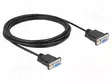 KAAPELI - D-SUB 9PIN RASIA,MOLEMMIN PUOLIN - PVC - PIT: 3M - MUSTA - Tietokonekaapelit ja -adapterit - DELOCK-86825 - 1