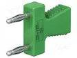 LABORATORY CONNECTOR: 2MM BANANA - STACKABLE SAFETY SHUNT - VIHREÄ - Laboratorioliittimet - muut - KS2-12LN-25 - 1