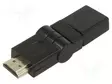 HDMI ADAPTERI -PISTORASIA,LIIKKUVA HDMI-PISTOKE ±90° - MUSTA - HDMI, DVI, DisplayPort johdot - ART-AL-OEM-55 - 1