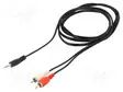 KAAPELI - JACK 3,5MM 3PIN PISTOKE,RCA-PISTOKE X2 - 1,5M - MUSTA - Muut audio-videokaapelit - CV212-1.5 - 1