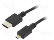KAAPELI - HDMI-PISTOKE,MICRO HDMI PISTOKE - PVC - HDMI 2.0 - 4,5M - HDMI, DVI, DisplayPort johdot - CC-HDMID-15 - 1
