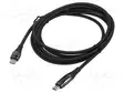 KAAPELI - USB 2.0 - USB C PISTOKE,MOLEMMIN PUOLIN - 2M - MUSTA - 240W - USB kaapelit ja adapterit - CU0185 - 1